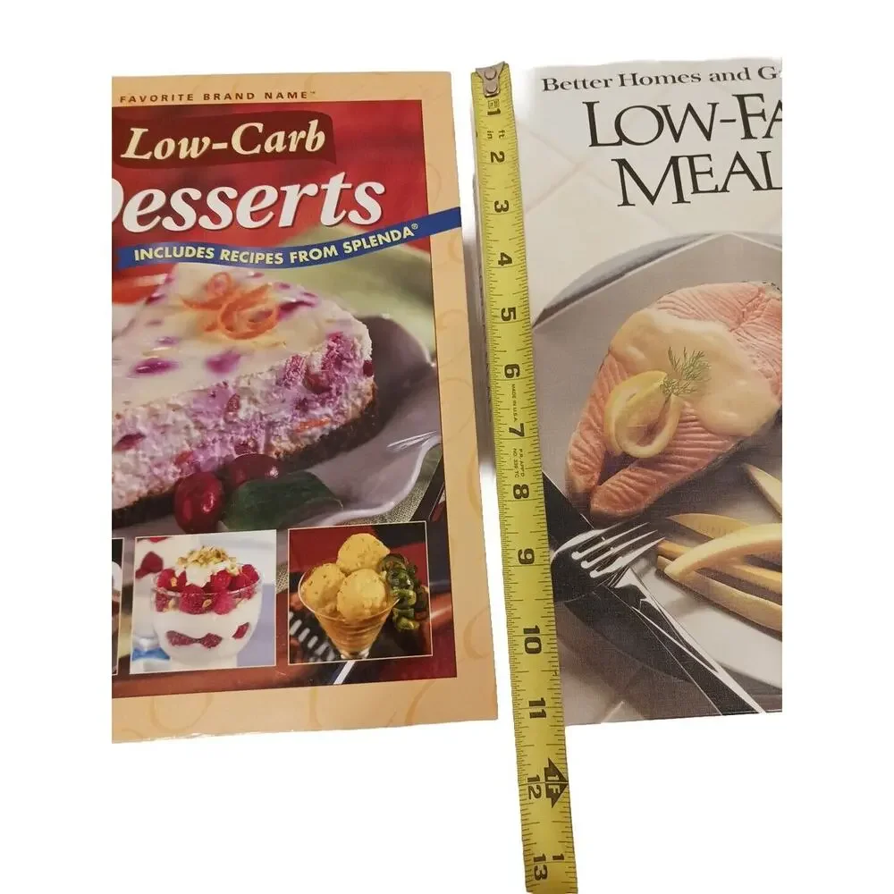 2 COOK BOOKS  Low Carb LOW-FAT MEALS Dessert Hardcover Healthy Easy Cooking